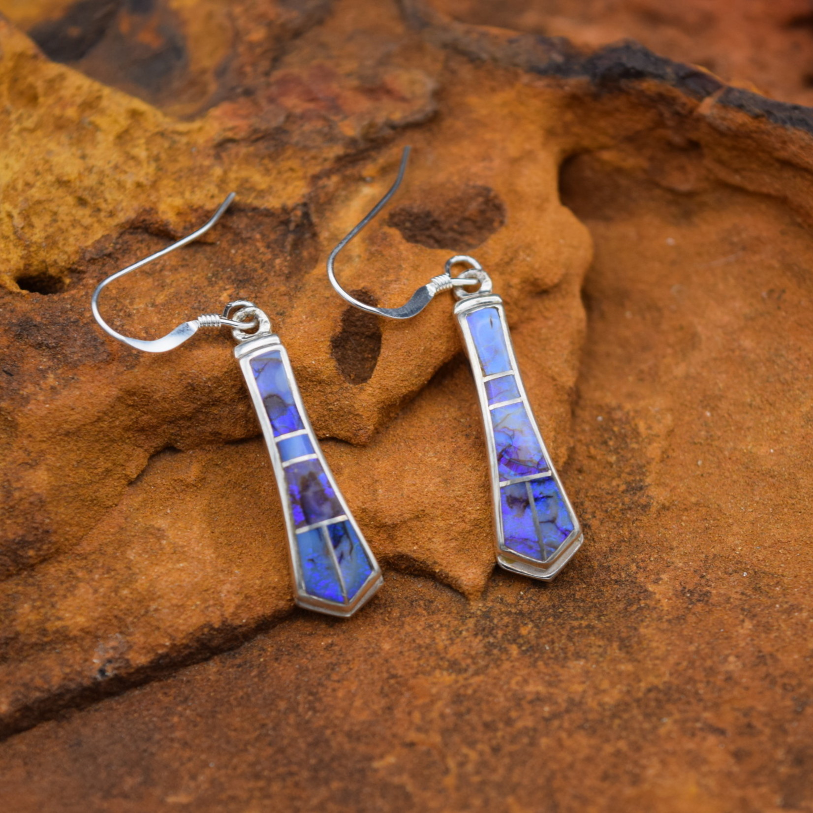 Charoite Inlay Earrings