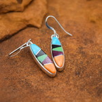 Turquoise Onyx Purple/Orange Spiny Earrings