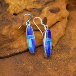 Lapis Pearl & Turquoise Earrings