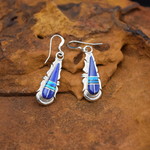 Lapis Blue Pearl Inlay Earrings