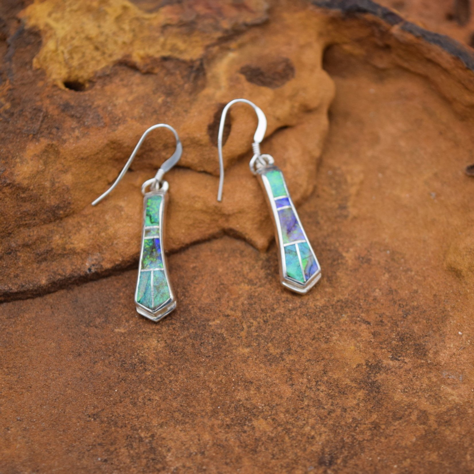 Purple Green Pearl Earrings