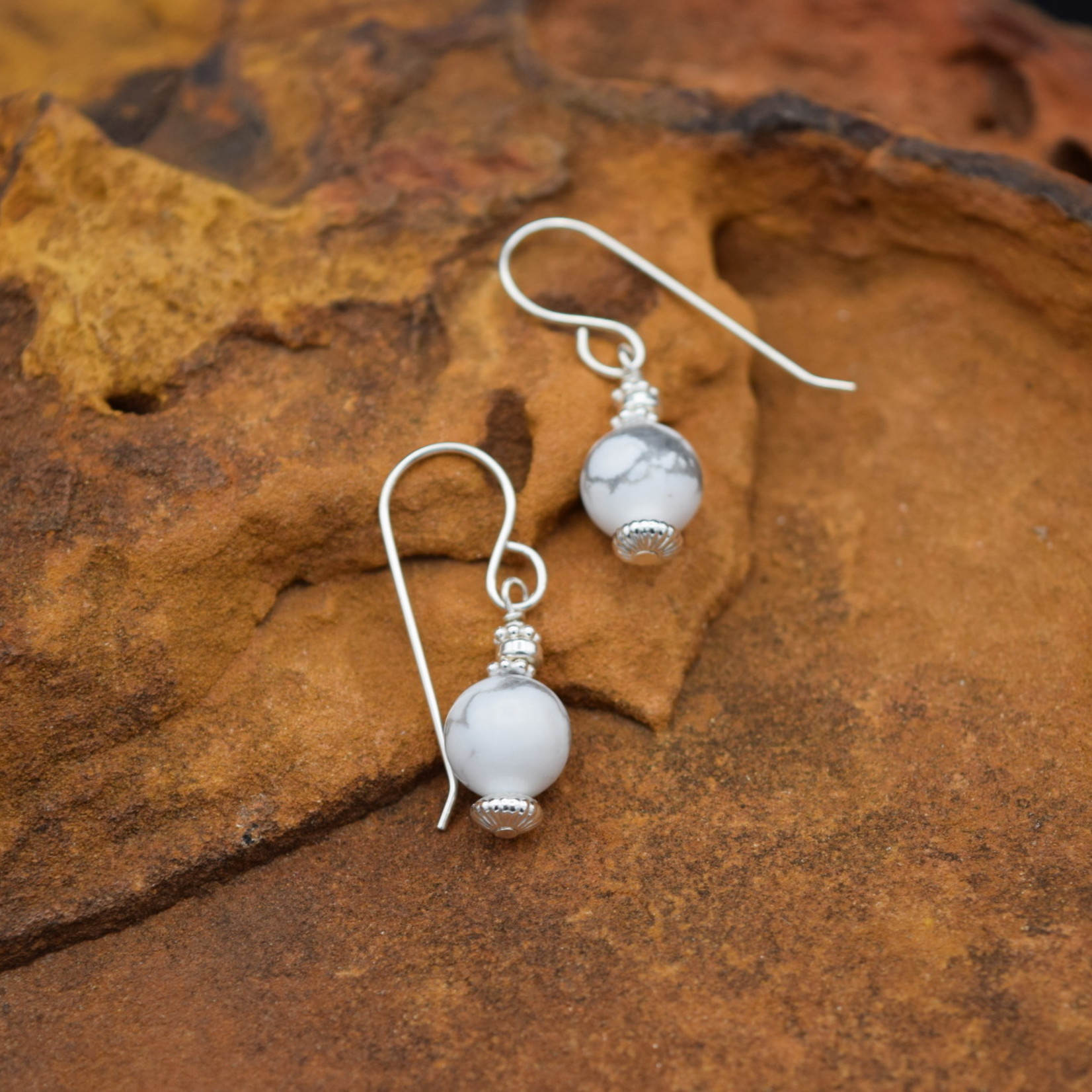 White Buffalo Pearl Drop Earrings