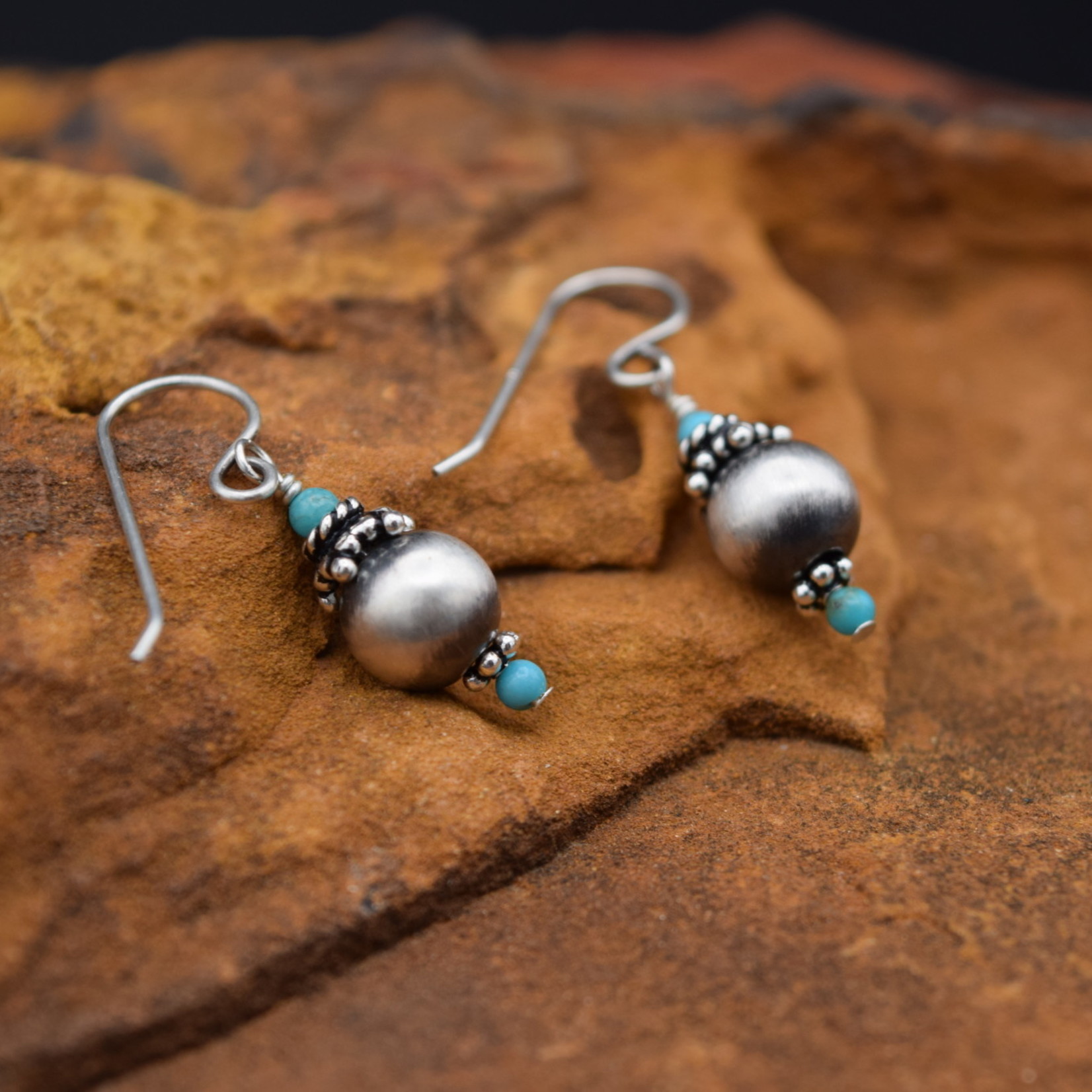 Navajo Pearl & Turquoise Earrings