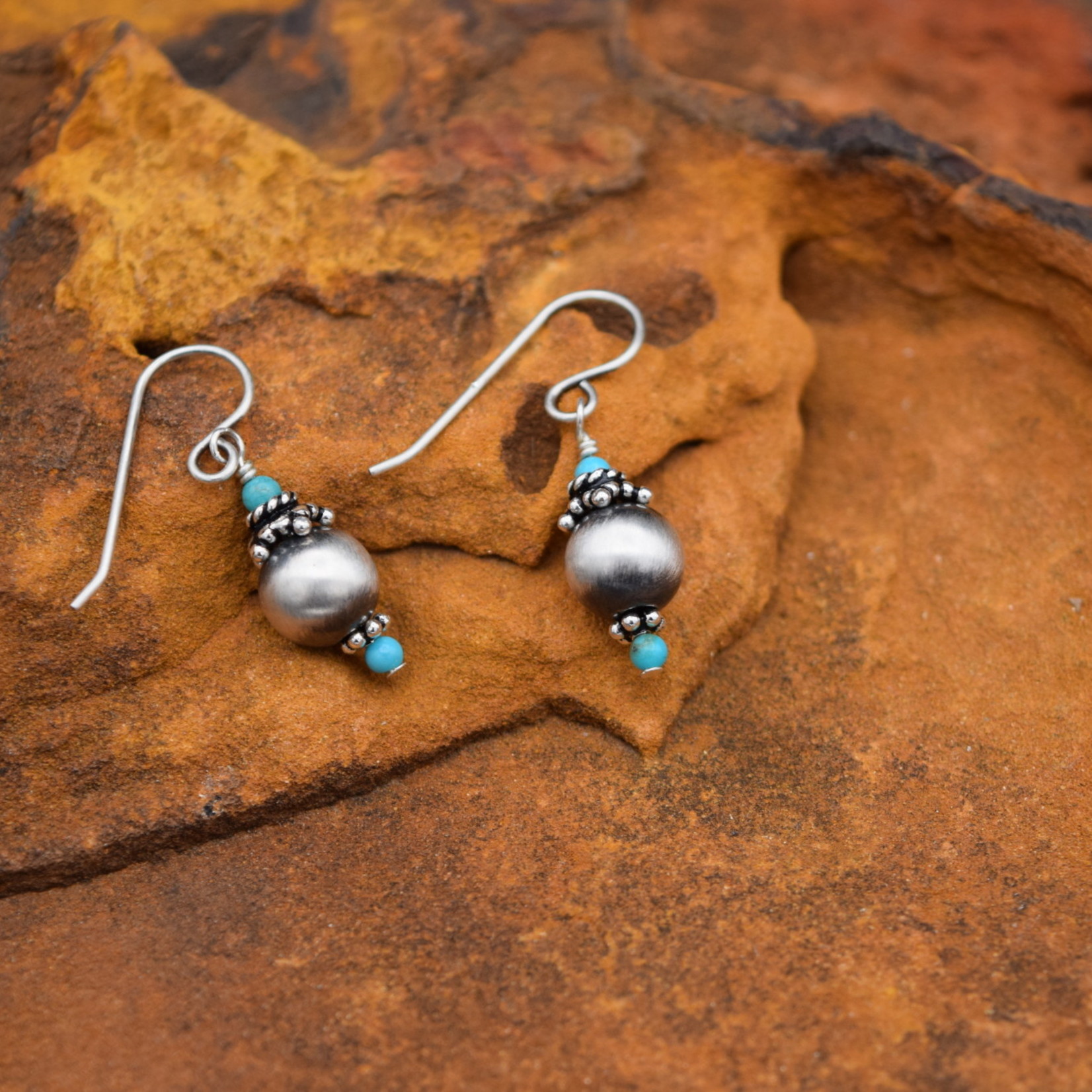 Navajo Pearl & Turquoise Earrings