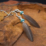 Brown Feather Turquoise Earrings