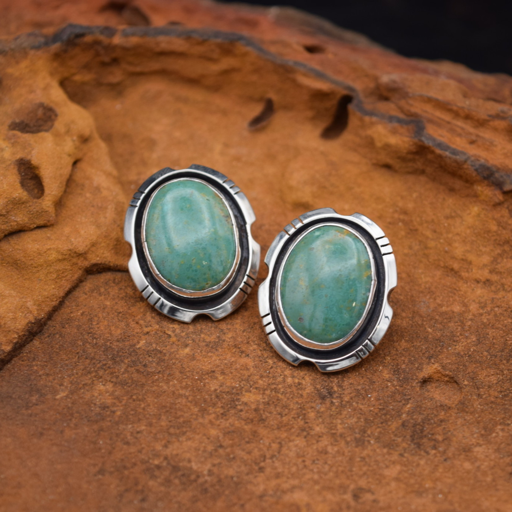 Green Turquoise Earrings