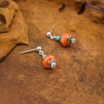 Orange Spiny Earrings