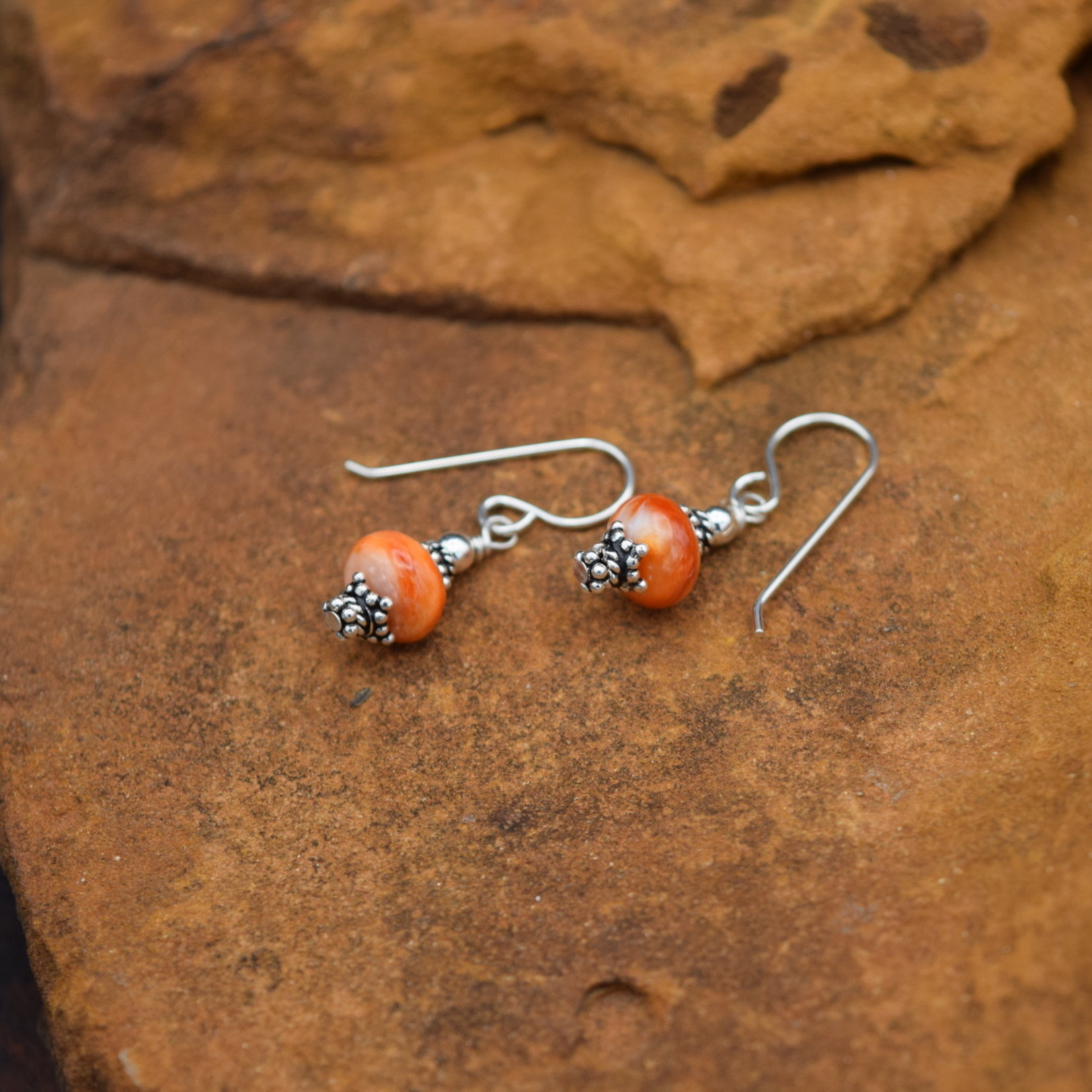 Orange Spiny Earrings