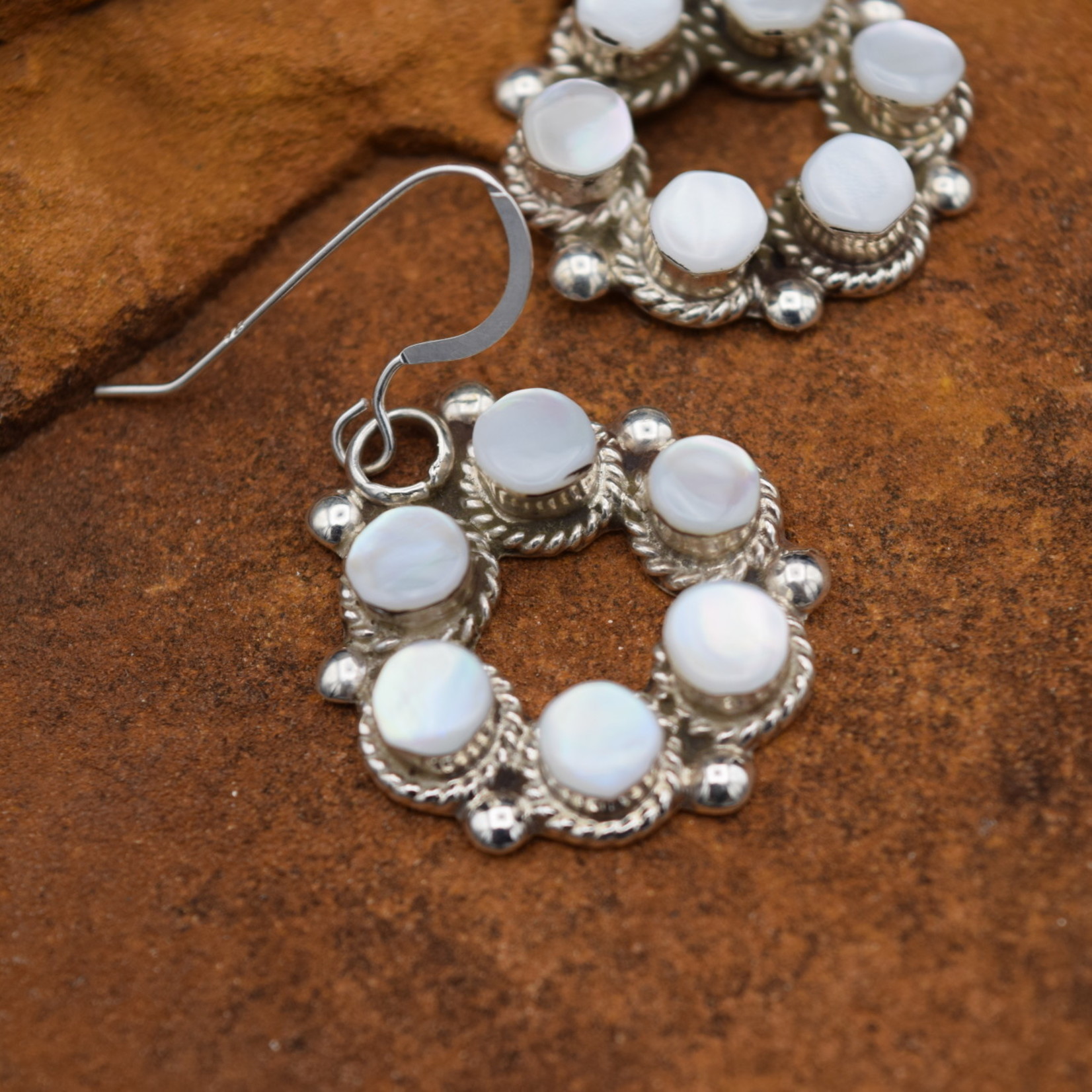 Janice Lalio Cluster Mother of Pearl Earrings