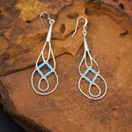 TURQUOISE LIQUID SILVER EARRINGS