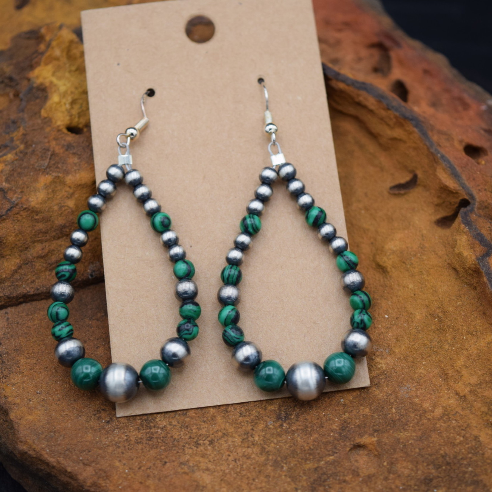 GREEN NAVAJO PEARL EARRINGS