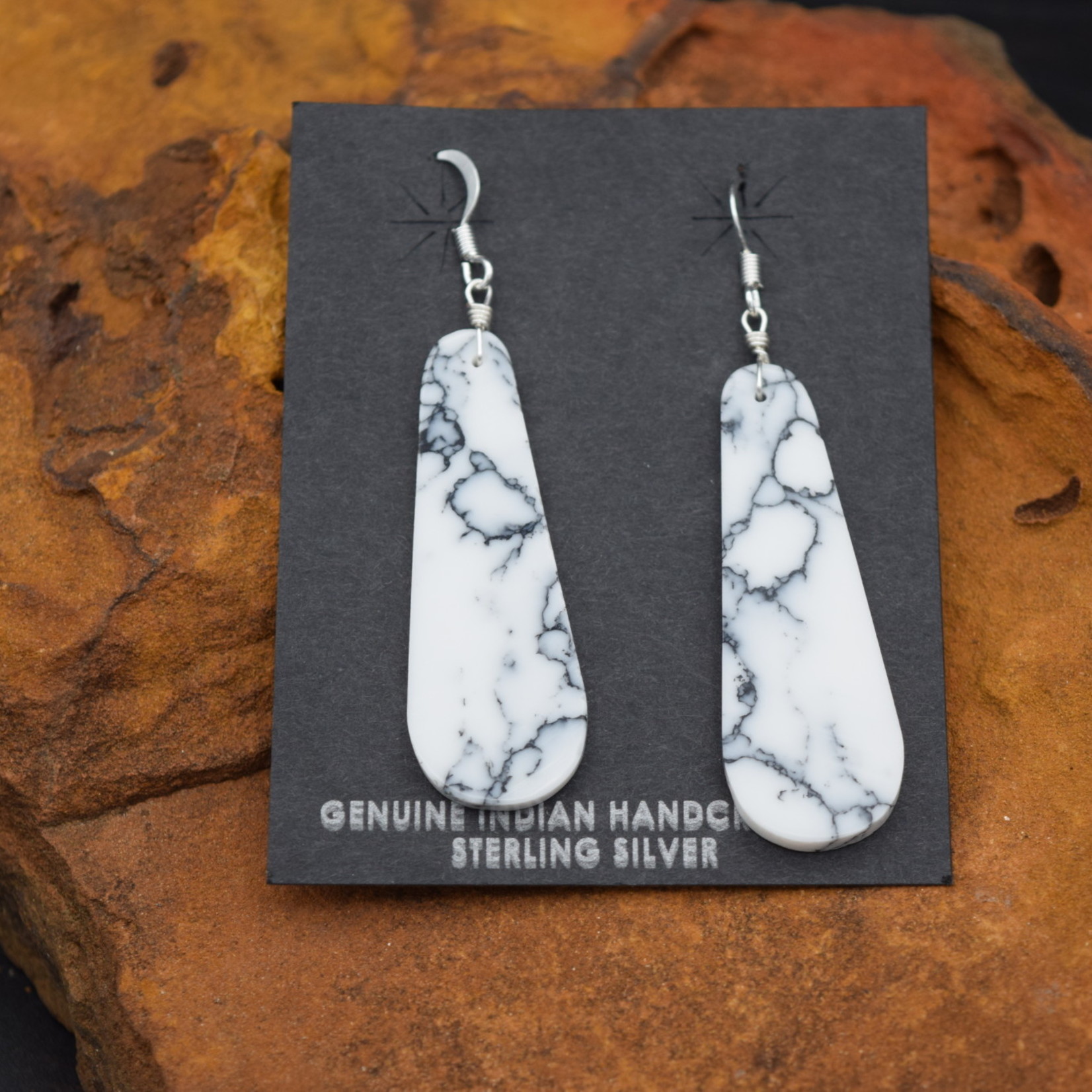 WHITE BUFFALO SLAB EARRINGS