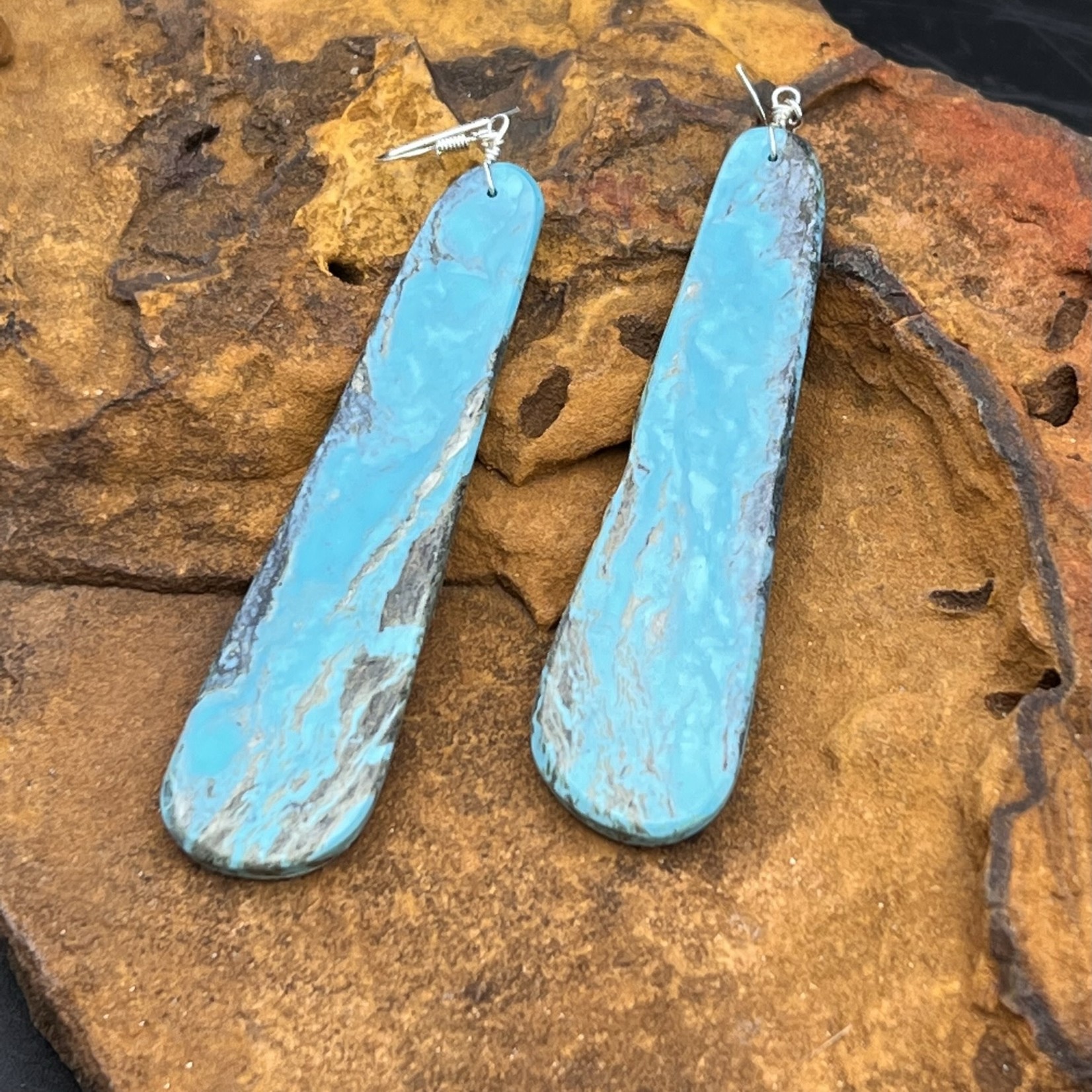 KIMBERELY GARCIA TURQUOISE SLAB EARRINGS