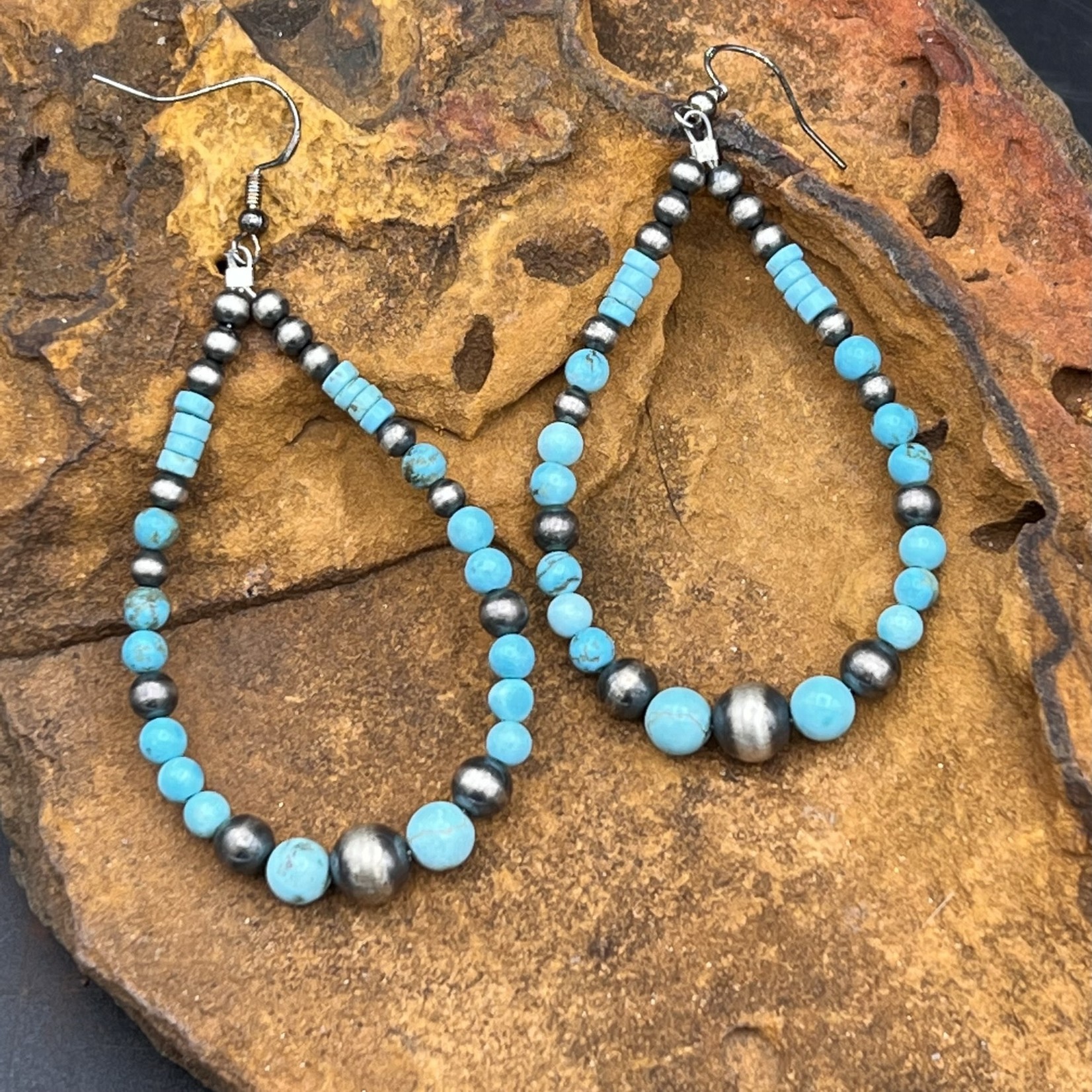 Turquoise & Navajo Pearl Earrings