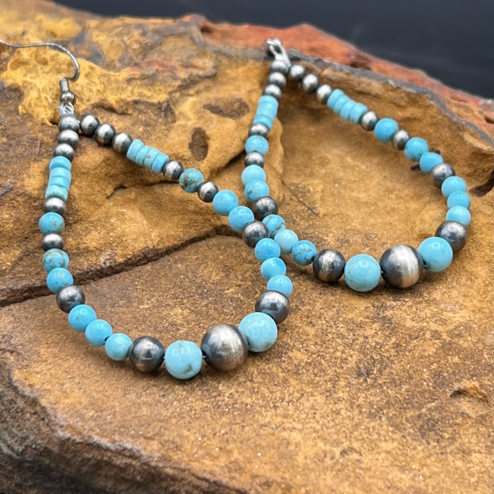 Turquoise & Navajo Pearl Earrings