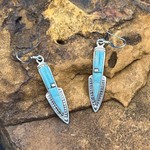 TURQ-SILVER ARROW EARRINGS