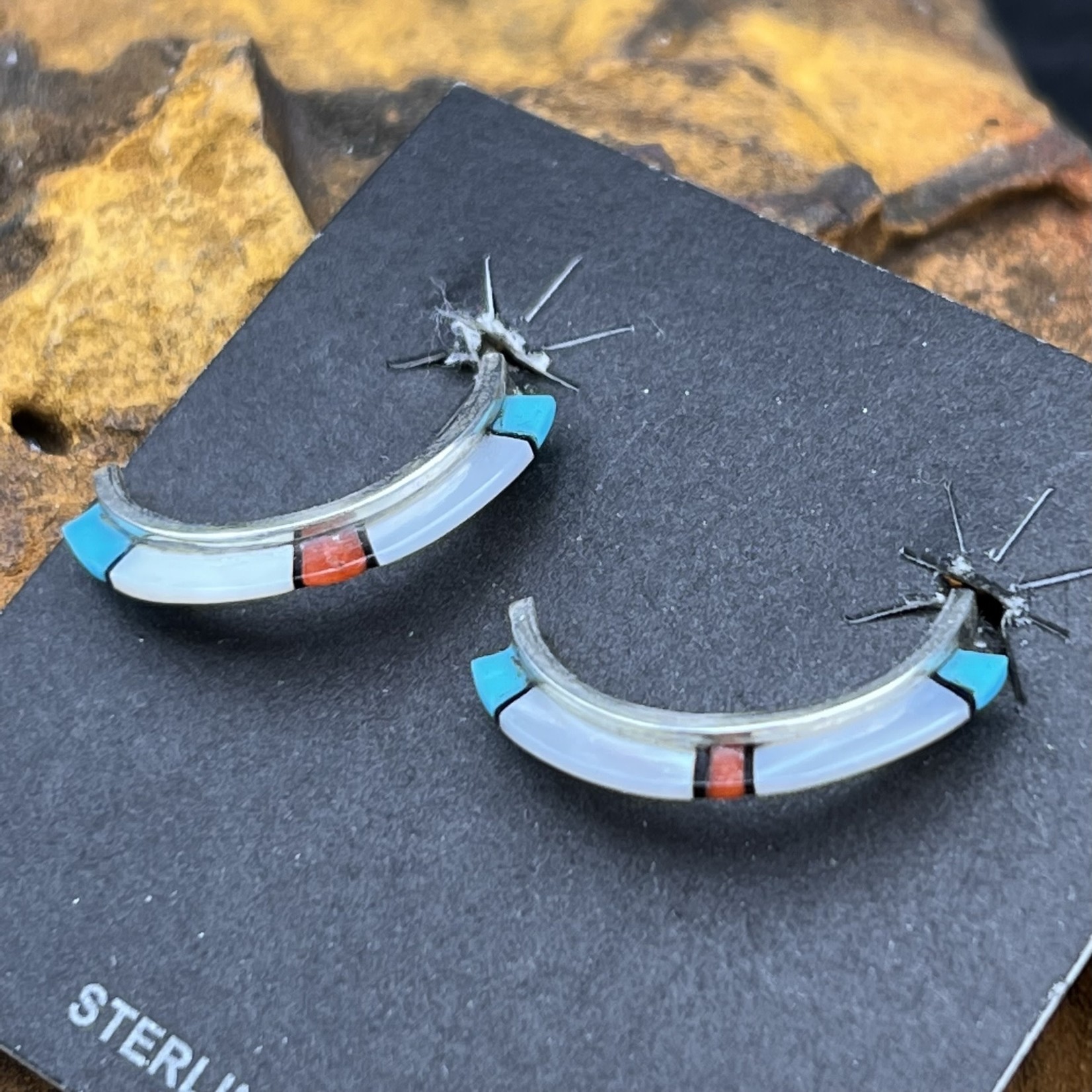 TURQUOISE - CORAL - PEARL EARRINGS