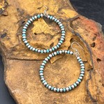 NAVAJO PEARL TURQUOISE HOOP EARRINGS