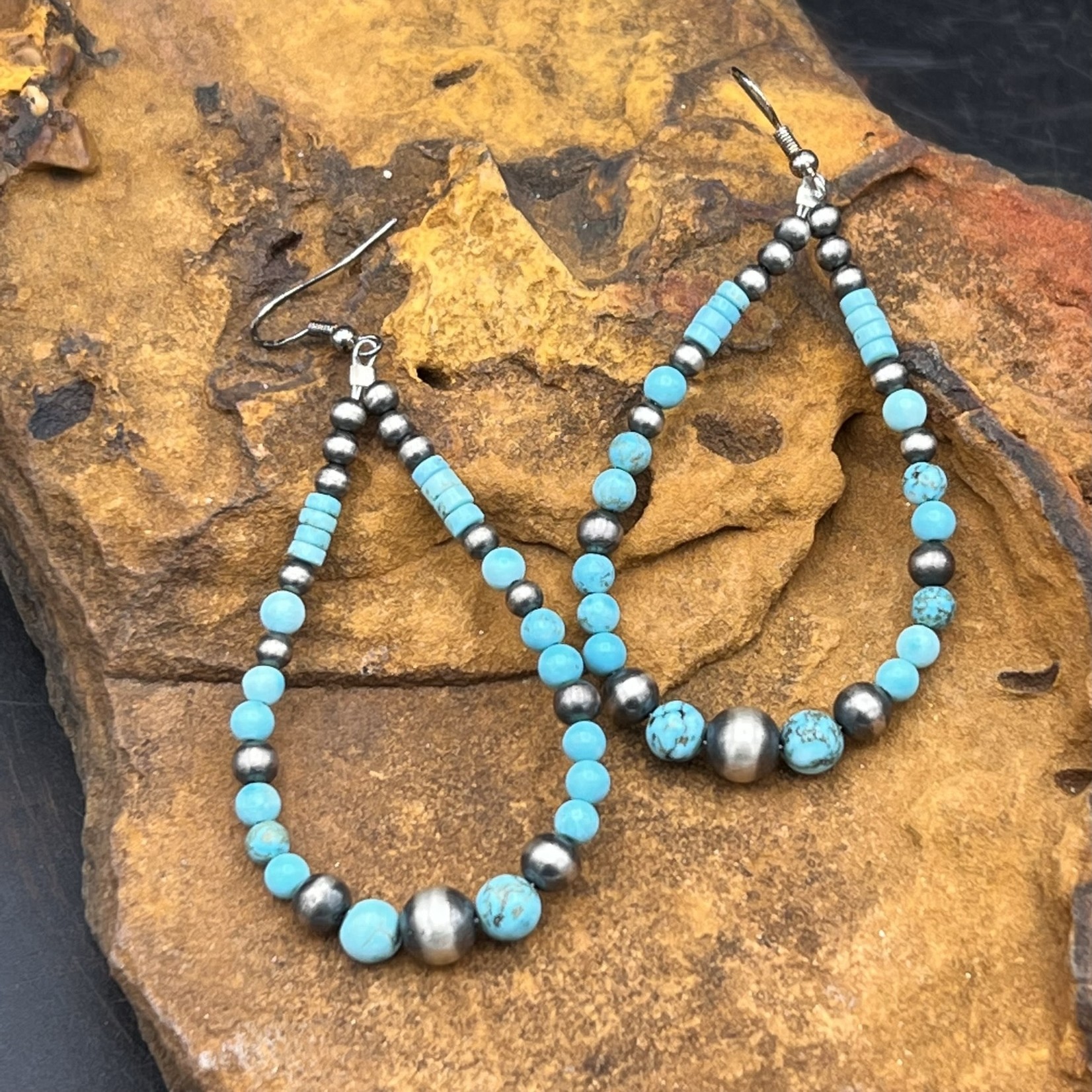 Turquoise & Navajo Pearl Earrings