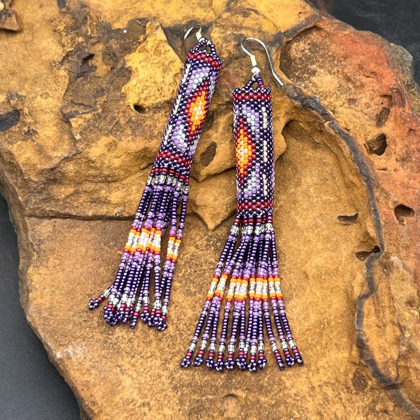 PURPLE BEADED EARRNGS