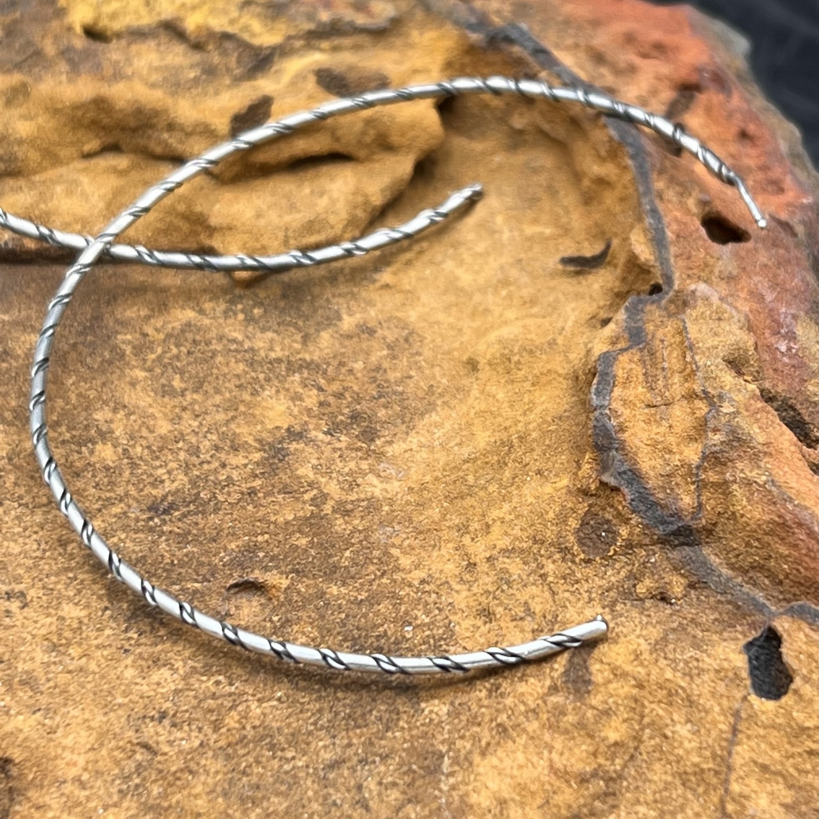 XL SILVER HOOP EARRINGS