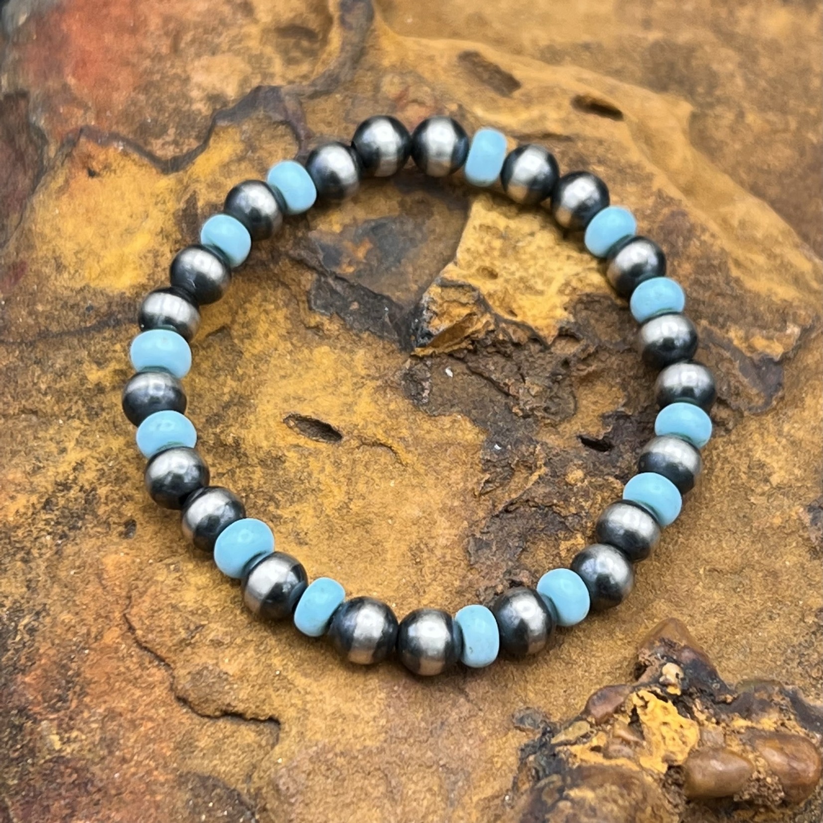 NAVAJO PEARL STRETCH BRACELET