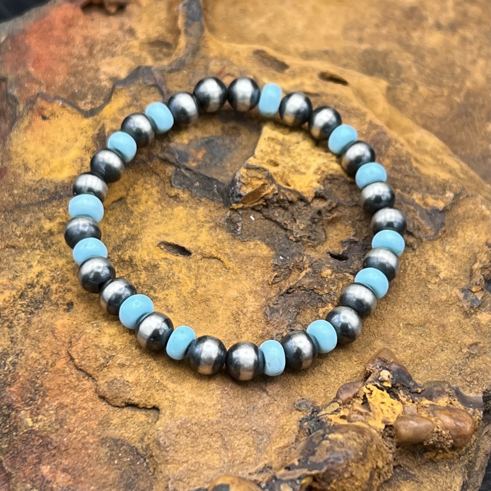 NAVAJO PEARL STRETCH BRACELET