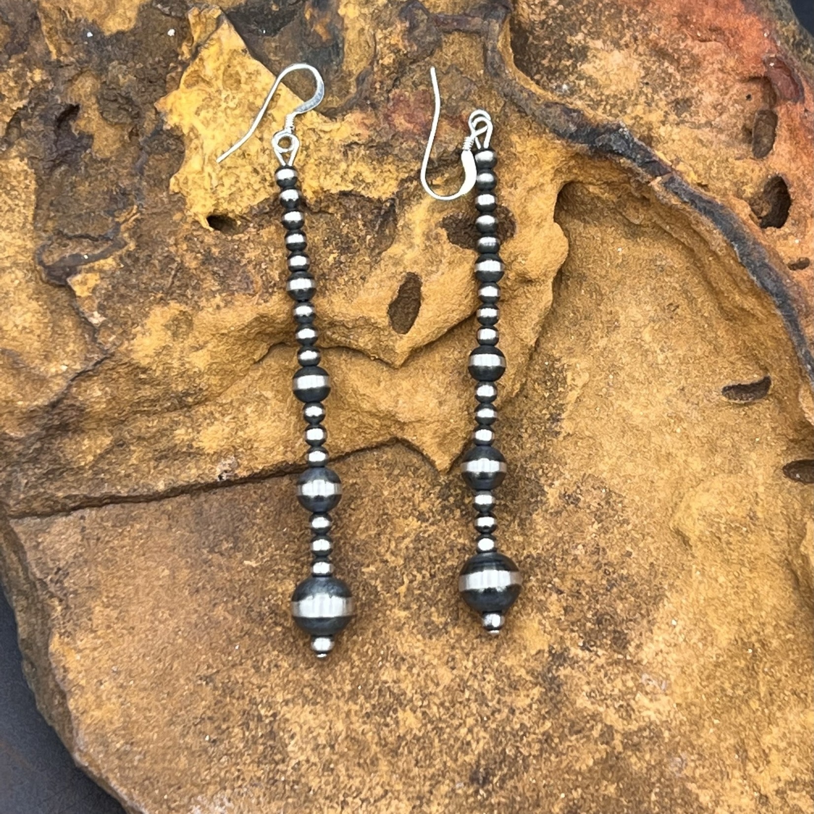 NAVAJO PEARL LONG DROP EARRINGS