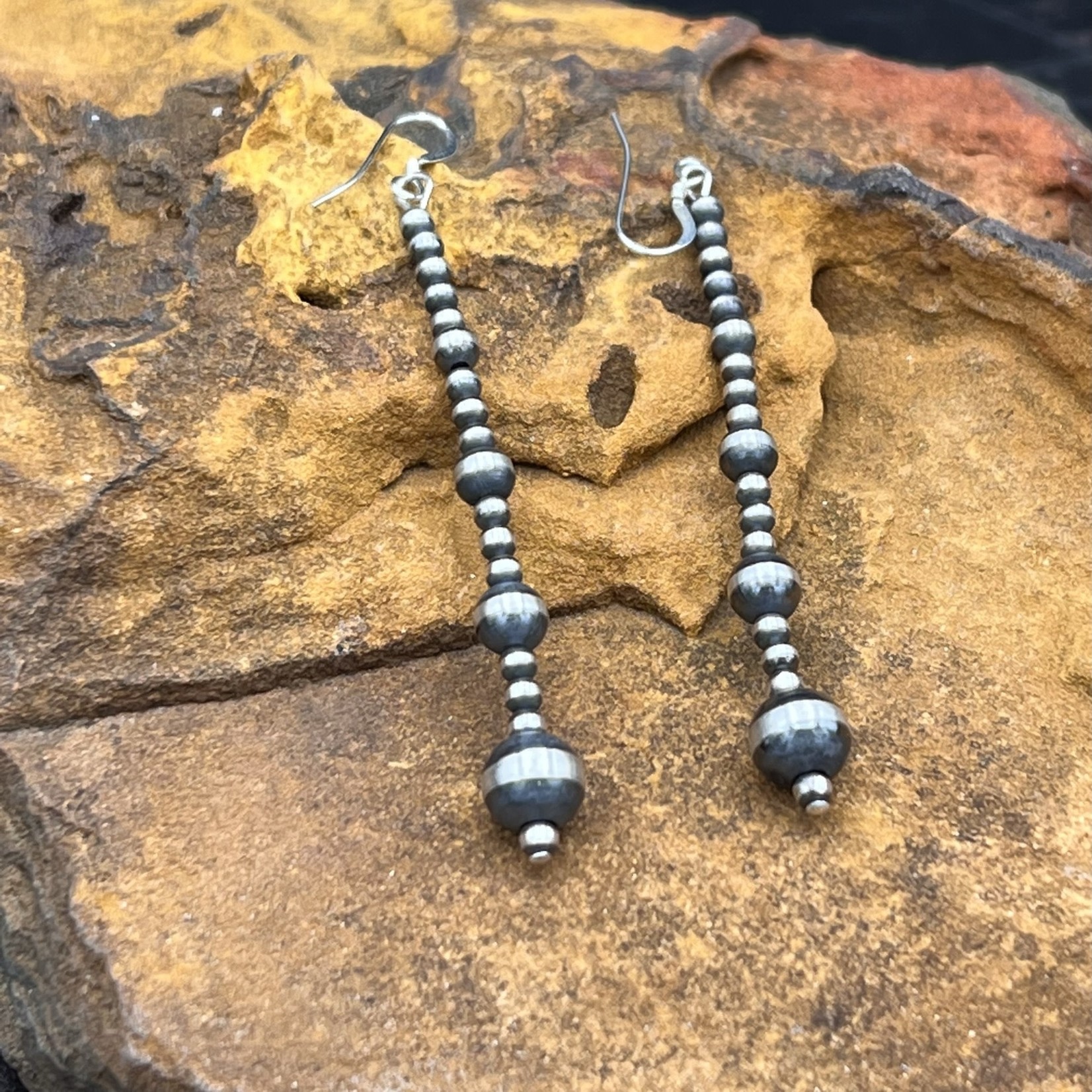 NAVAJO PEARL LONG DROP EARRINGS