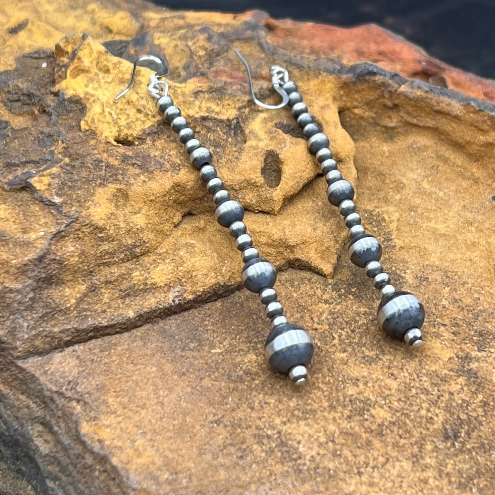 NAVAJO PEARL LONG DROP EARRINGS