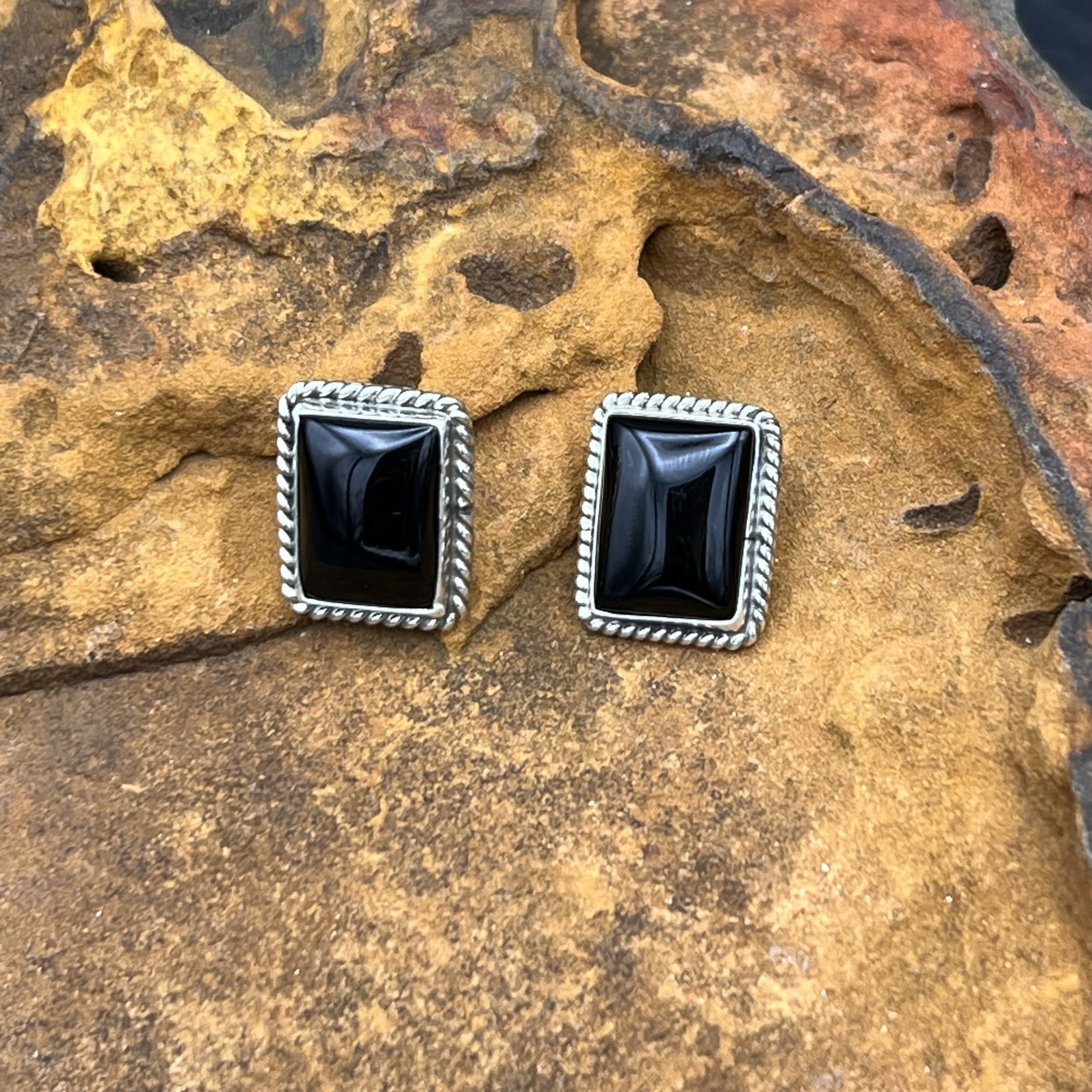 Onyx-Silver Earrings