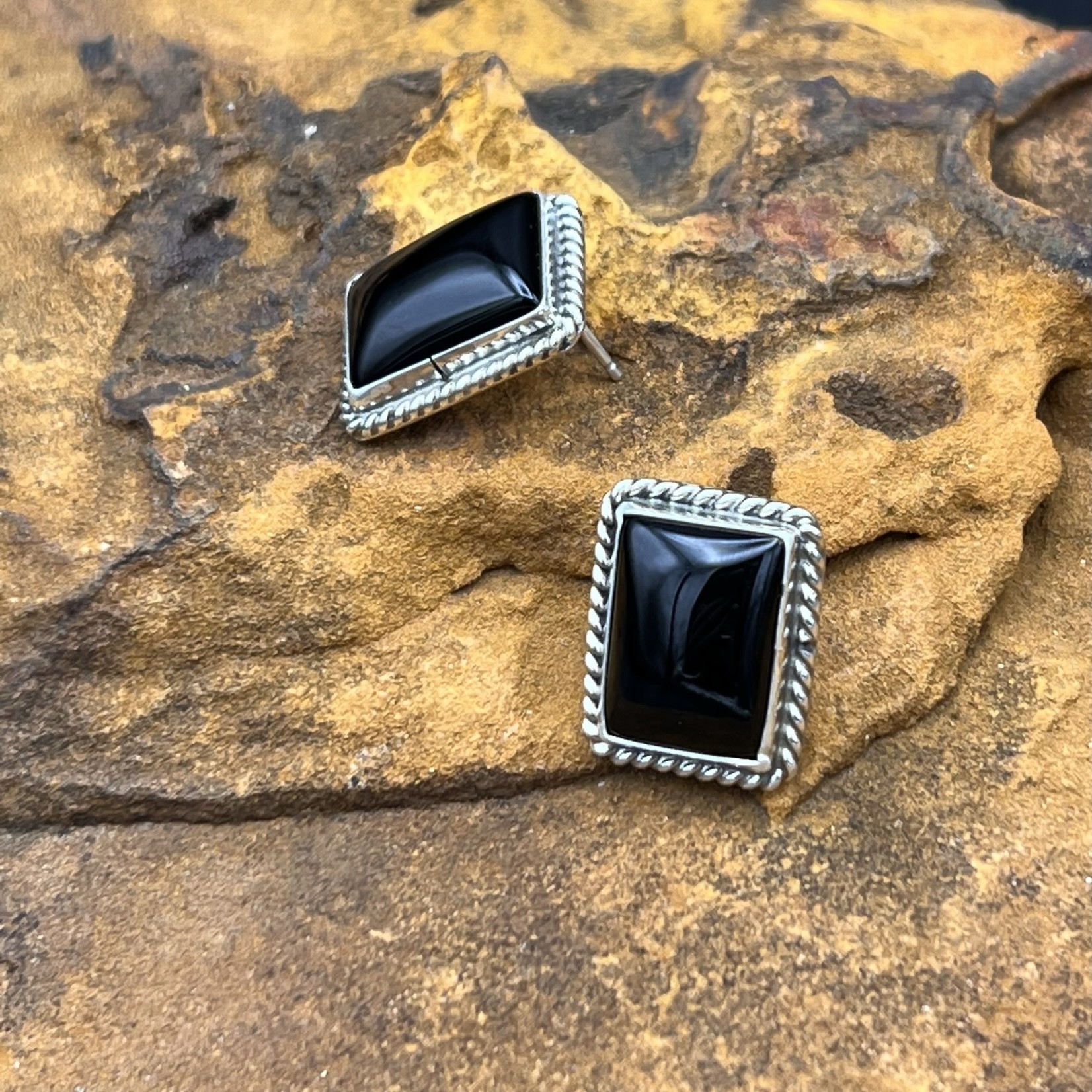 Onyx-Silver Earrings