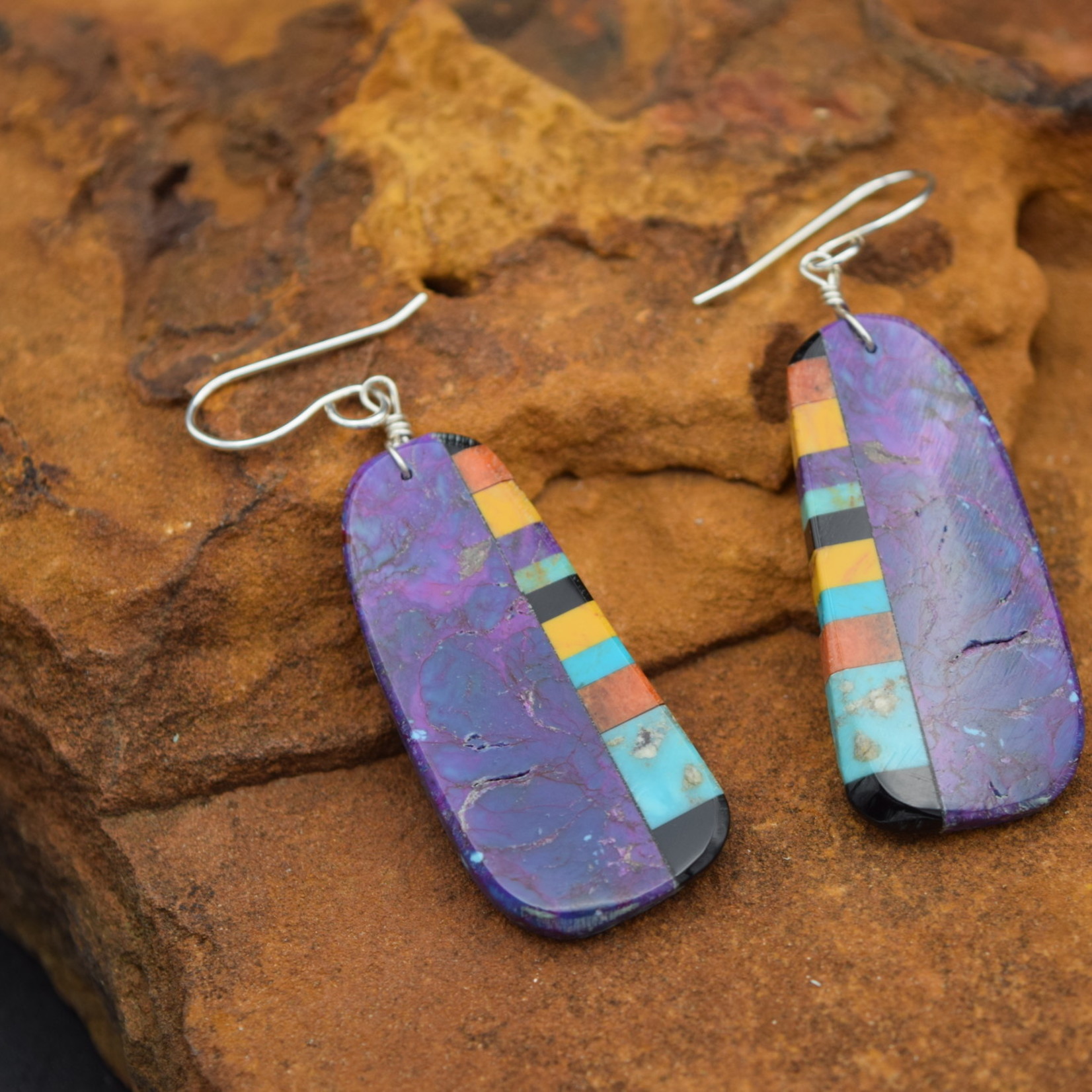 RON CHAVEZ PURPLE SLAB EARRINGS