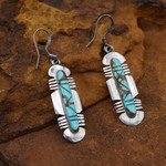 TURQUOISE INLAY FEATHER EARRINGS