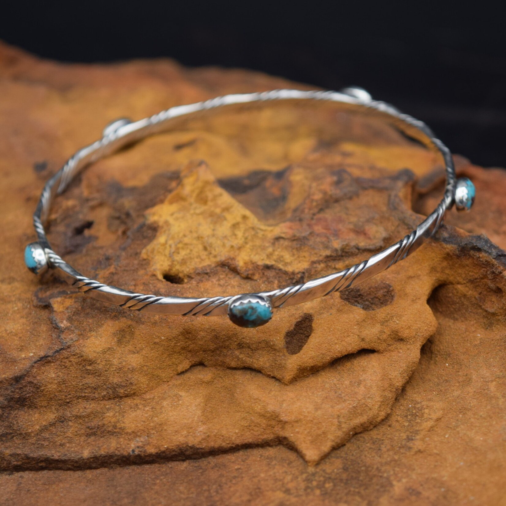 TURQOISE $ SILVER BANGLE BRACELETS