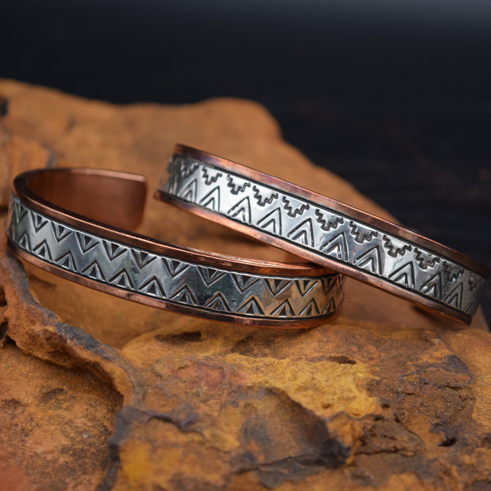 Wylie Secatero Copper & Sterling Silver Cuff [7"]