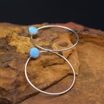 Blue Pearl Hoop Earrings