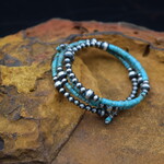 Handmade Navajo Pearl & Turquoise Wrap Bracelet