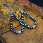 Navajo Pearl & Pink Shell Hoops