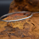 BEN TAHE SILVER BANGLE BRACELET