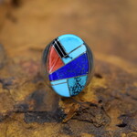 OVAL INLAY MULTI STONE RING (Size: 9)
