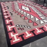 6' X 9' Hand Woven Wool Rug [Black/Red]