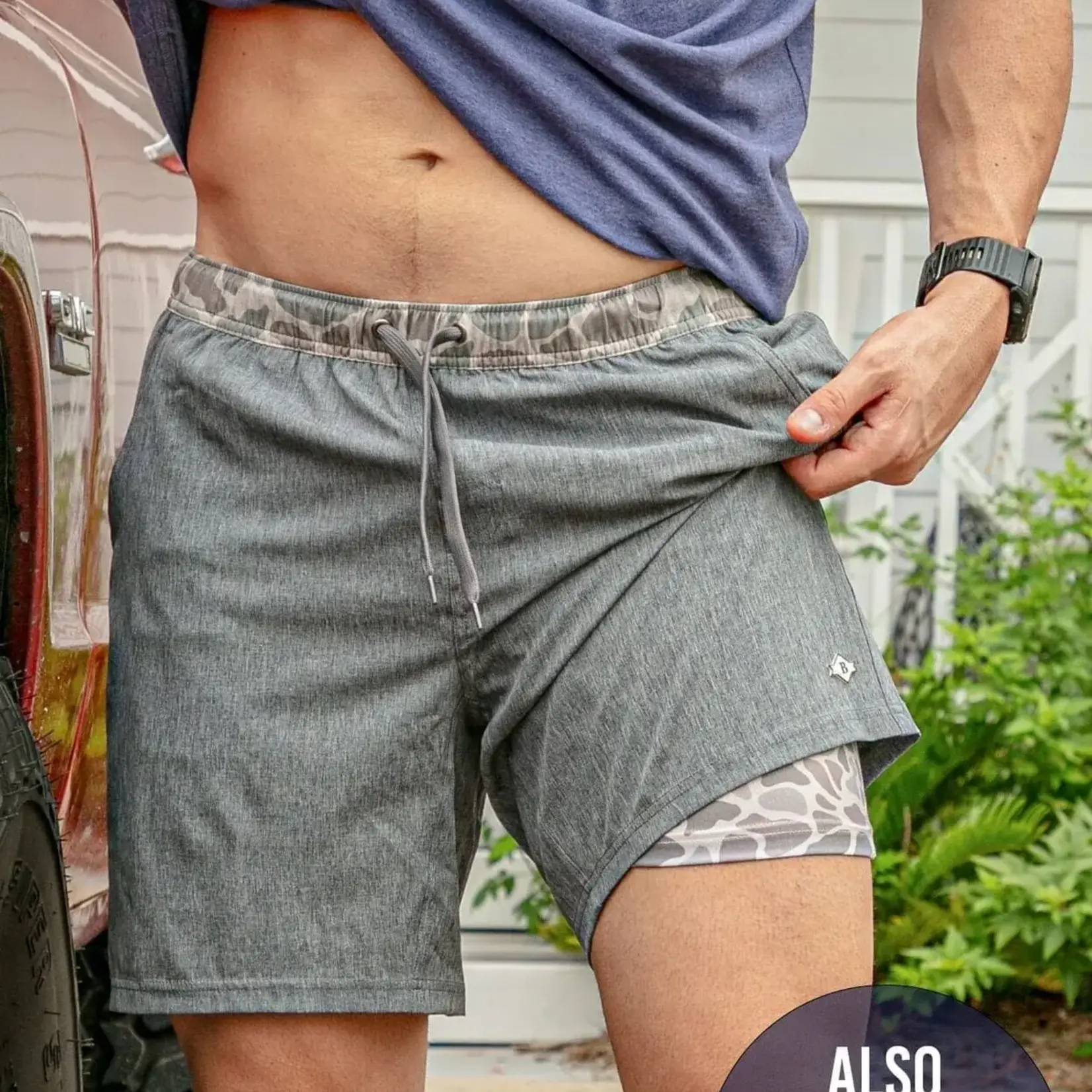 Grizzly Gray Shorts w/ Camo Liner