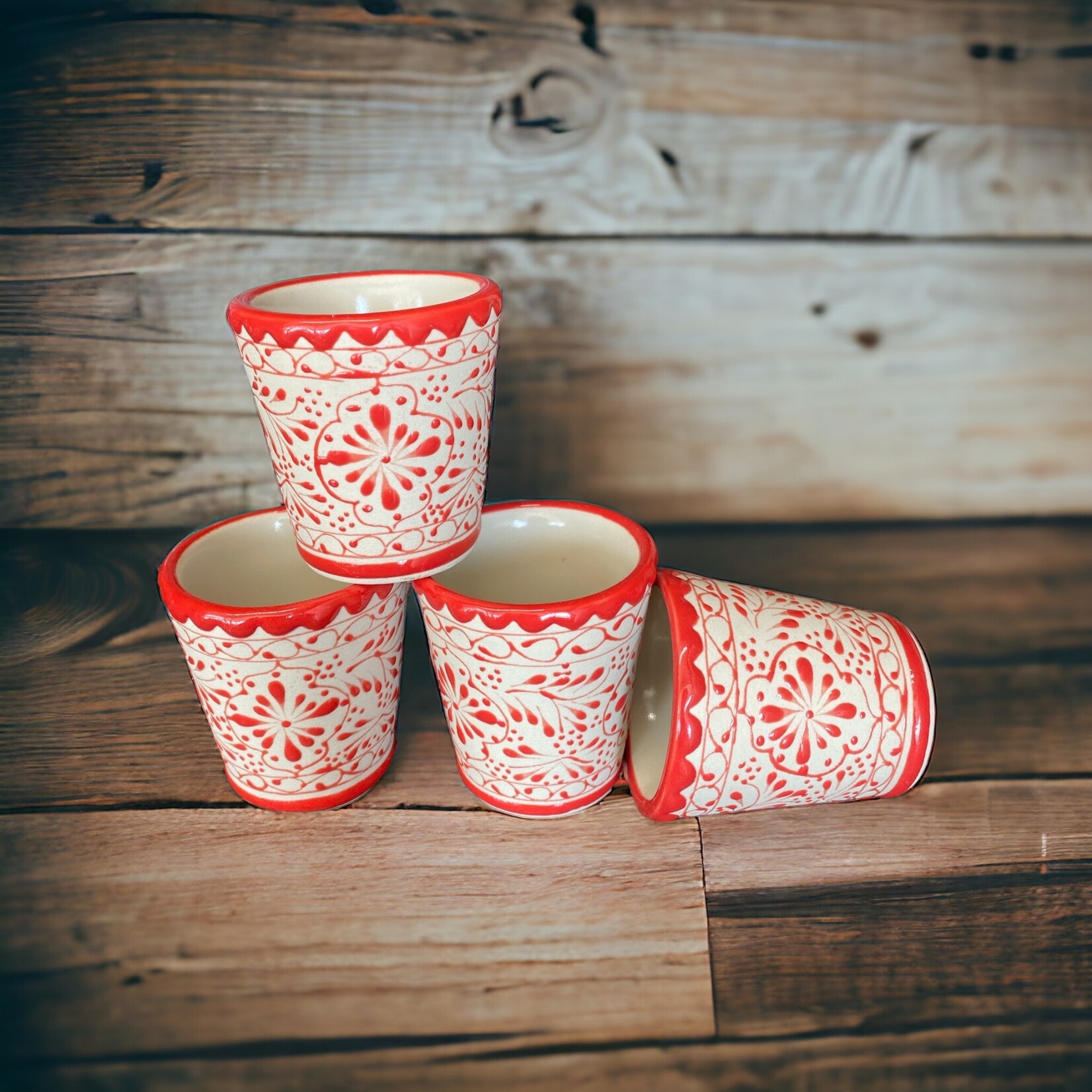 Red Stoneware Shot Glass