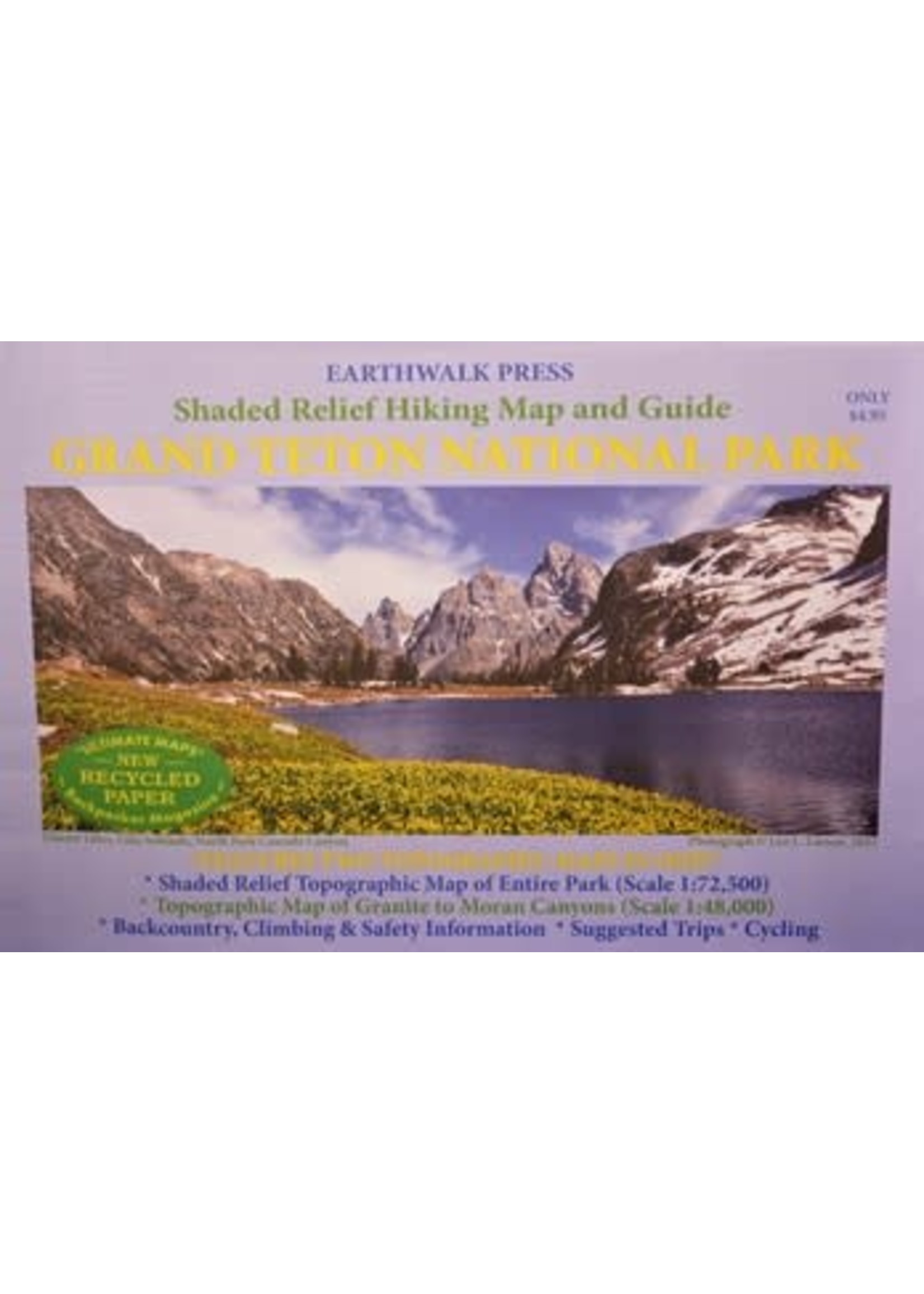 Shaded Relief Hiking Map and Guide - Grand Teton National Park