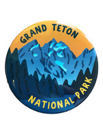 Grand Teton Round  Merit Badge Magnet - Sunset