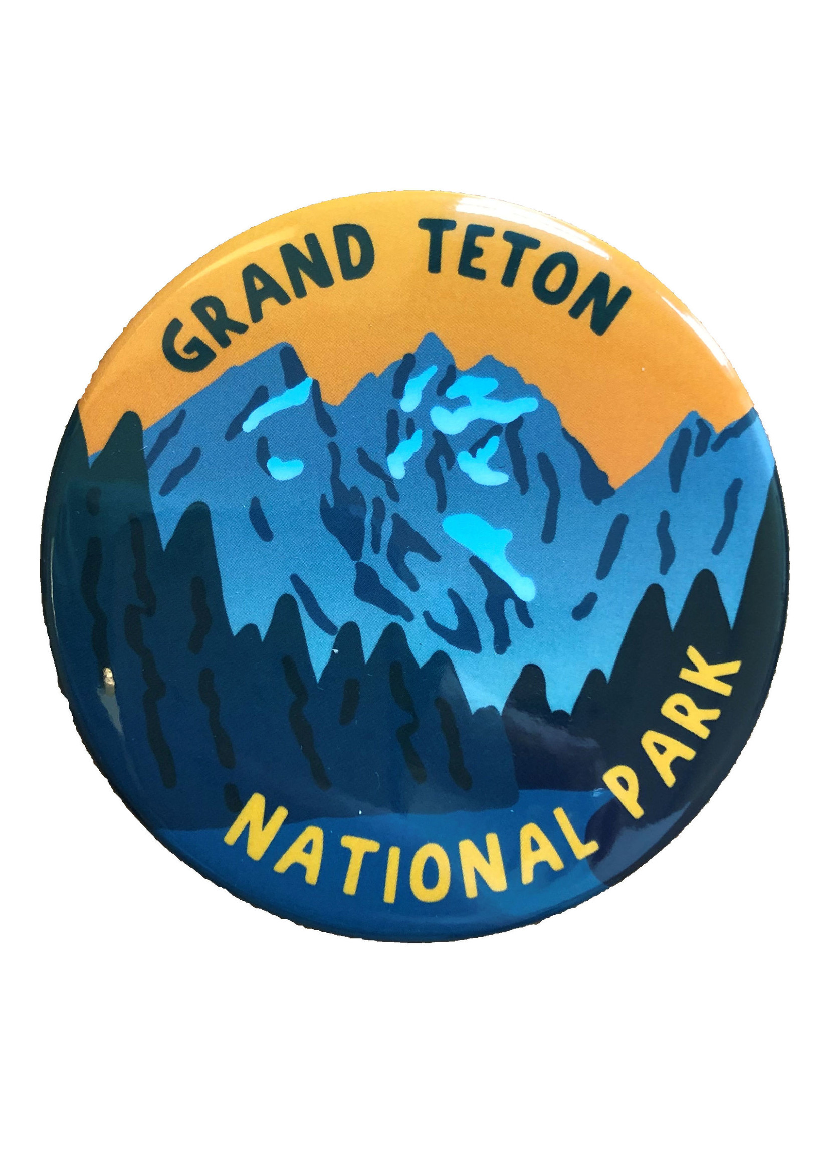 Grand Teton Round  Merit Badge Magnet - Sunset