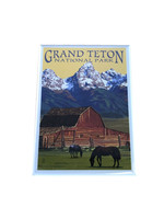 Tetons, Horse, and Barn Magnet