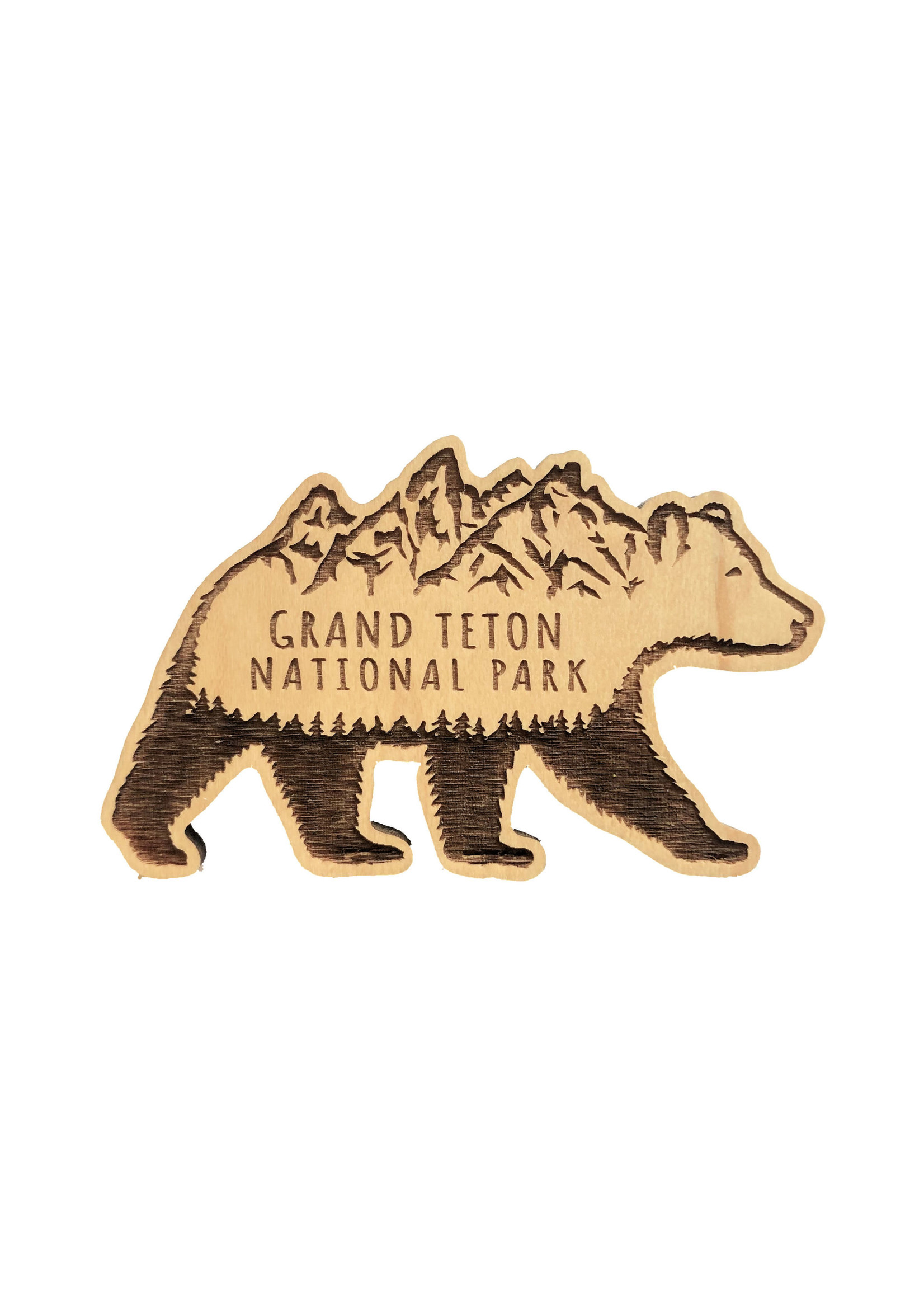 GTNP Mountain Bear Wood Magnet