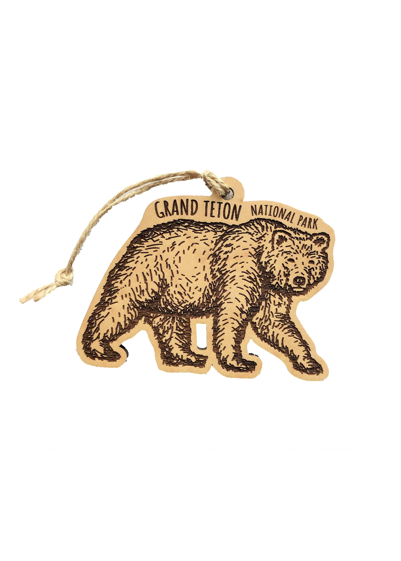 GTNP Grizzly Wood Ornament